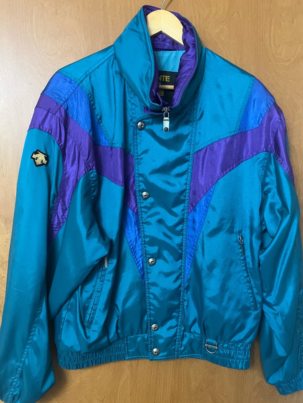 Descente Men's Multicolor Color block Retro Nylon Ski Jacket Coat Size M Vintage